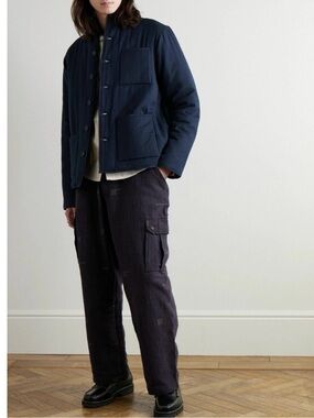 Kardo - Paris Padded
Herringbone Cotton Shirt
Jacket - Blue NEW $275 Size L